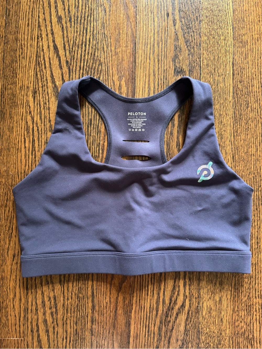 Peloton Gray Racerback Sport Bra with Logo Accent